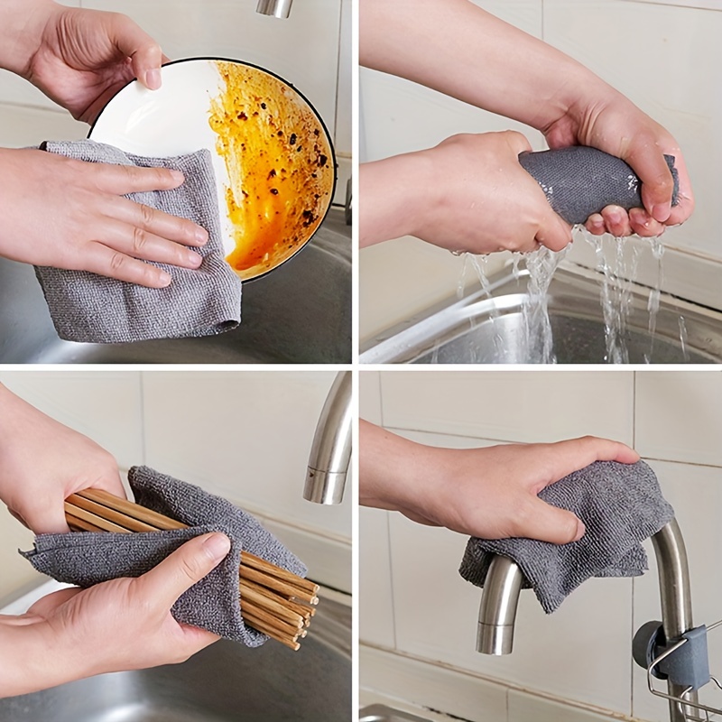 Tear-Away Cleaning Towels Roll Microfiber Dish Cloth Reusable Kitchen Wash  Towel