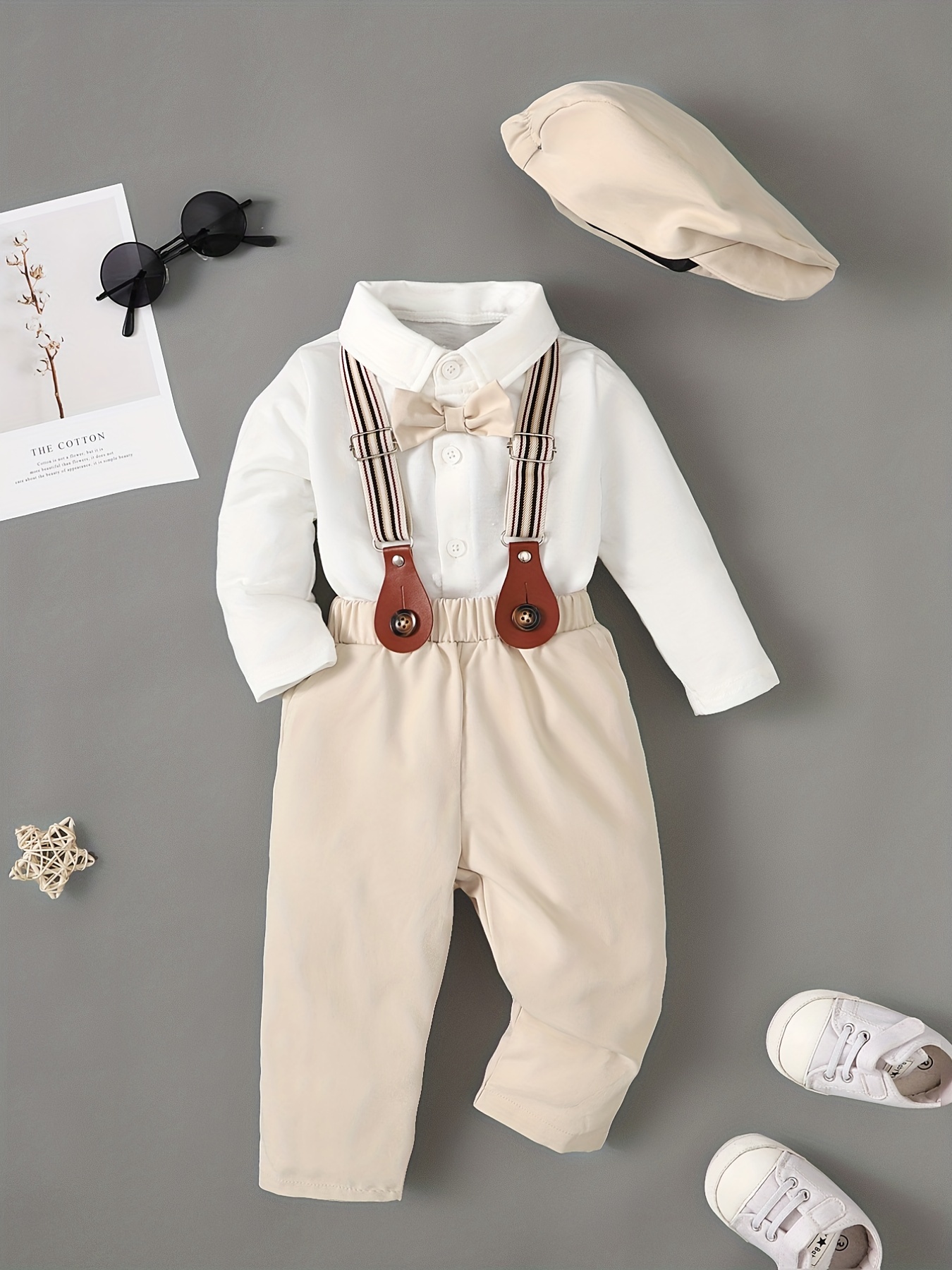Baby Boys 2pcs Shirt With Suspender Pants Set