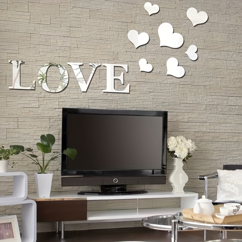 Home Removable Acrylic Mirror Setting Wall Sticker DIY Decal Art Living  Room Bedroom Background Decor 