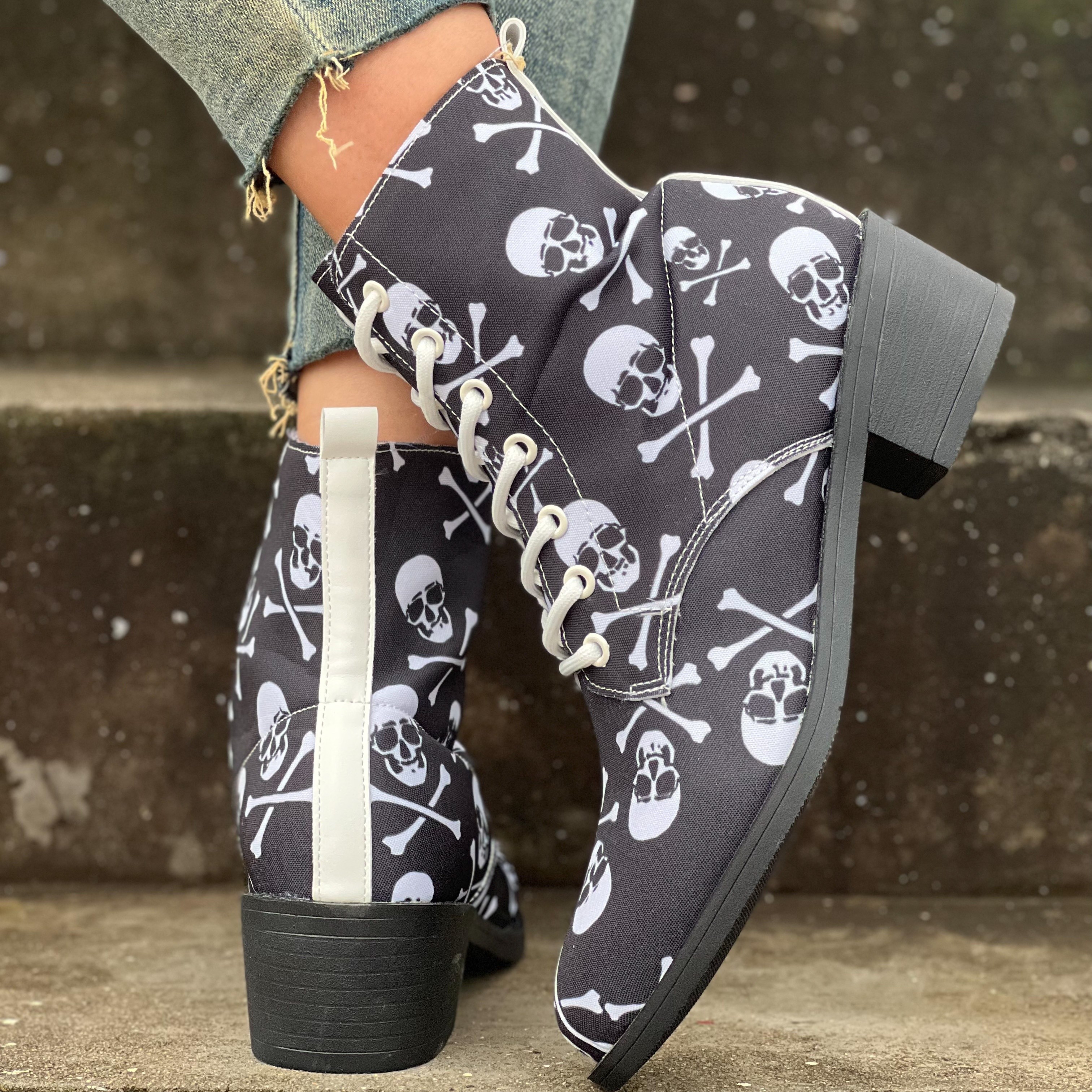 Skull high 2024 heel boots