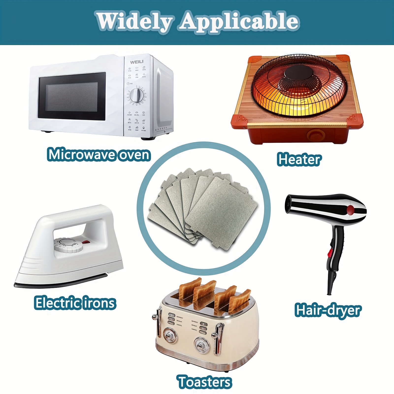 5 piezas de horno de microondas, cubierta universal para guía de ondas,  hoja de mica, horno de microondas, pieza de reparación para cocina, hogar