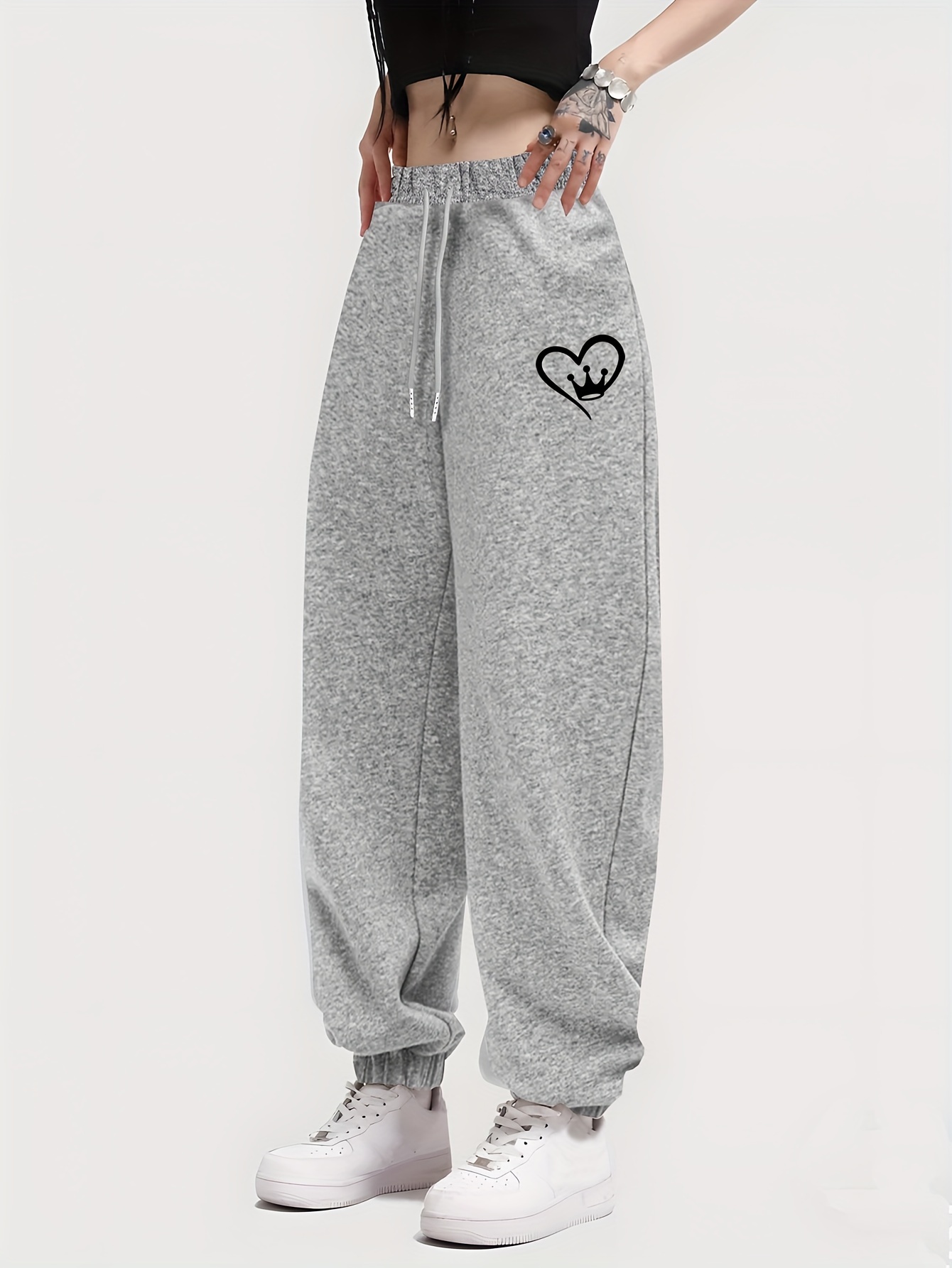 Drawstring Loose Sporty Trousers, Jogger Pants