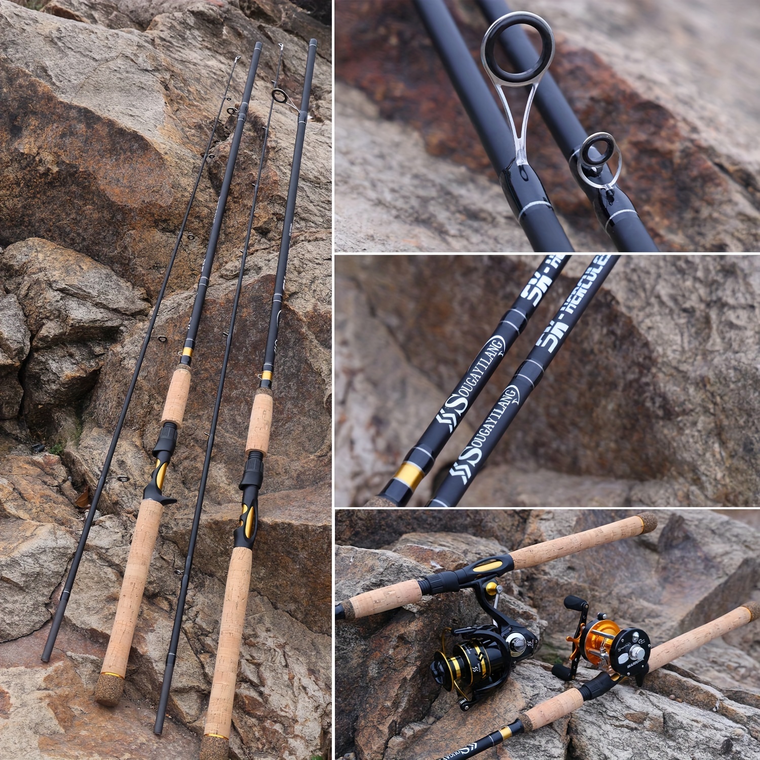 2 Sections Fishing Rod Cork Handle Perfect Bass Salmon - Temu New