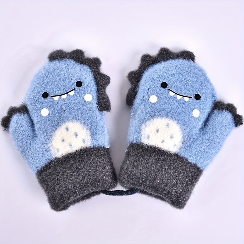 Guantes de nieve de invierno Manoplas cálidas para niños, impermeables, con  dibujos animados, lindos guantes de esquí para nieve, térmicos (azul)