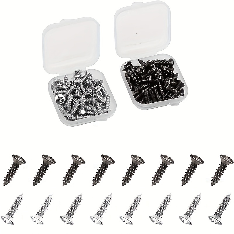 24 Slotted Guitar Pickguard Scratchplate Screws Made In The