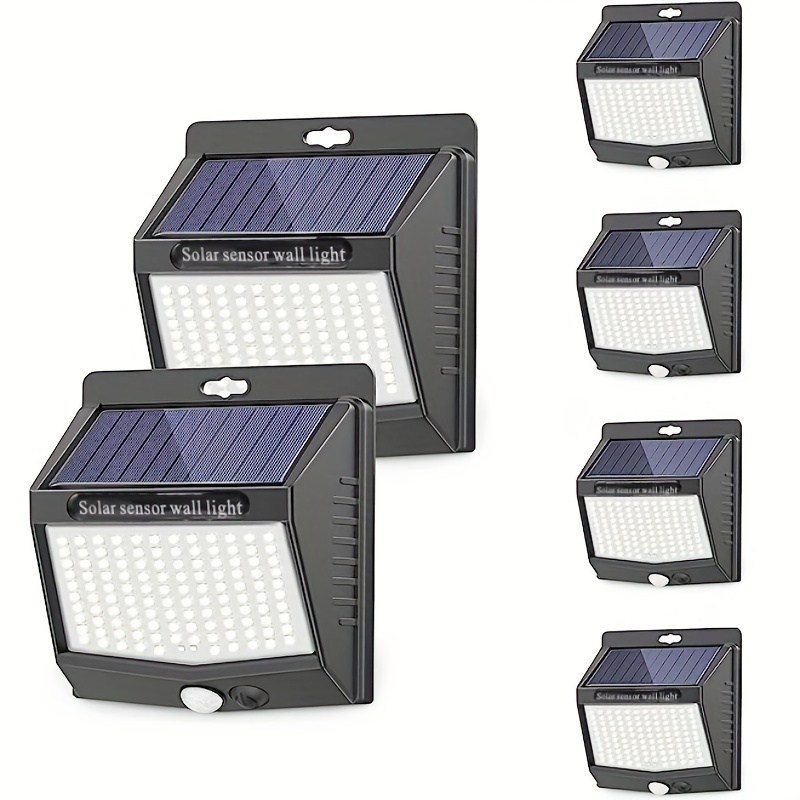 Pack de 4 Apliques Luces Solares con Detector de Movimiento para