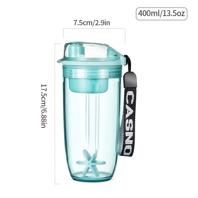 1pc 400ml Protein Shaker Bottle With Whisk Ball - Perfect For