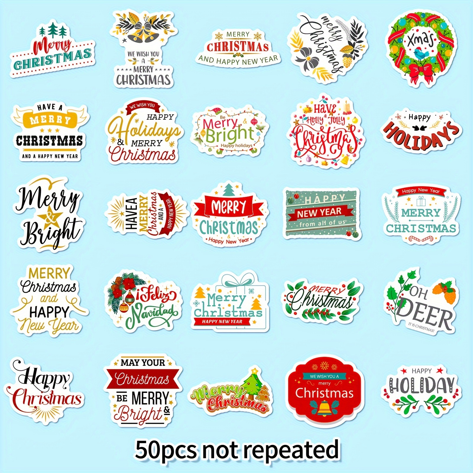 46PCS Christmas Party Stickers: Crafts, Labels Decorations