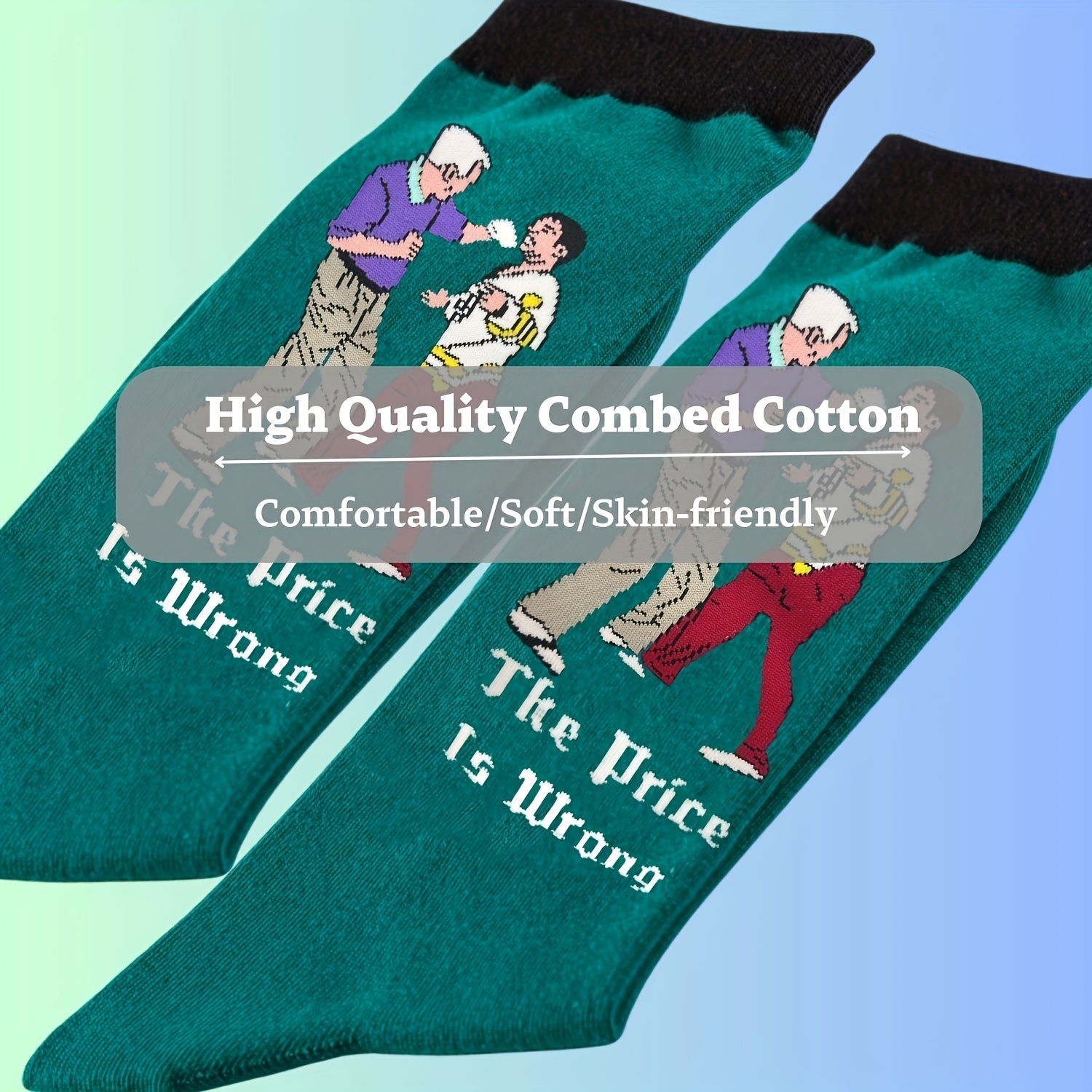 Men's Cotton Novelty Fun Cartoon Pattern Crew Socks For Women, Men