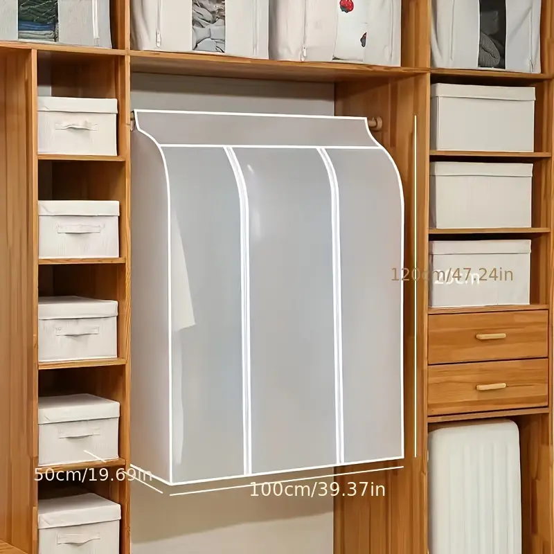 1ta kostyum changyutgich qopqog'i sumkasi, ko'ylak kostyum kiyimlar uchun osilib turadigan saqlash sumkasi, kiyimlar uchun portativ himoya sumkasi, uy-ro'zg'or saqlash tashkilotchisi, yotoqxona shkaf, garderob, uy, yotoqxona tafsilotlari 2