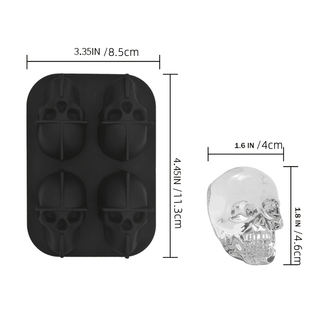 Extra Large 3d Skull Ice Cube Mold Silicone Ice Molds For Whiskey Skull Ice  Cube