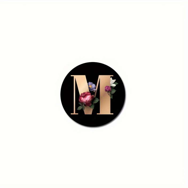1pc Creative Black 24 Letters Round Refrigerator Magnet Home Decoration