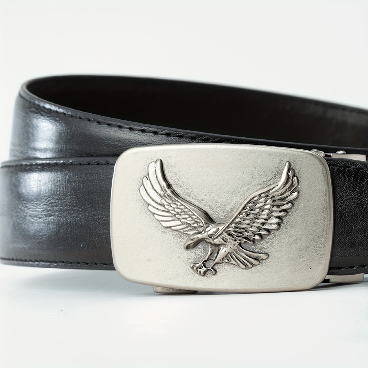 Fashion Men's Western Style Holiday Dress Belt, Men's Vintage Eagle Decor  Buckle Pu Leather Belt - Temu