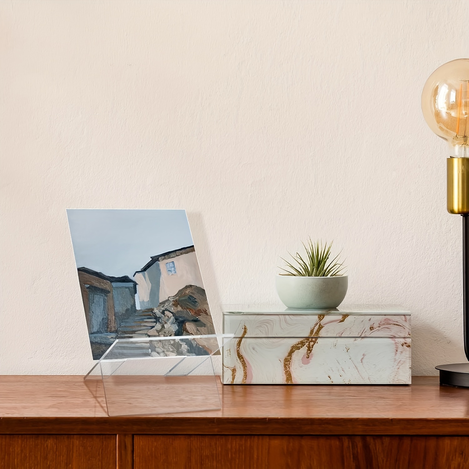 Clear Vinyl Record Stand Holder, Acrylic Display Shelf, Desktop