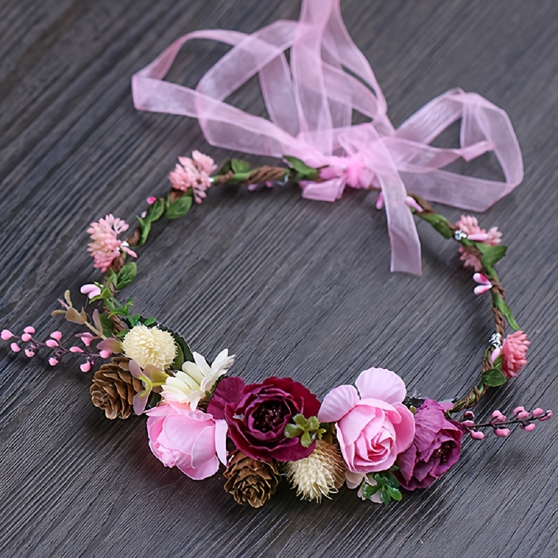 Venta de Diadema con flores artificiales.