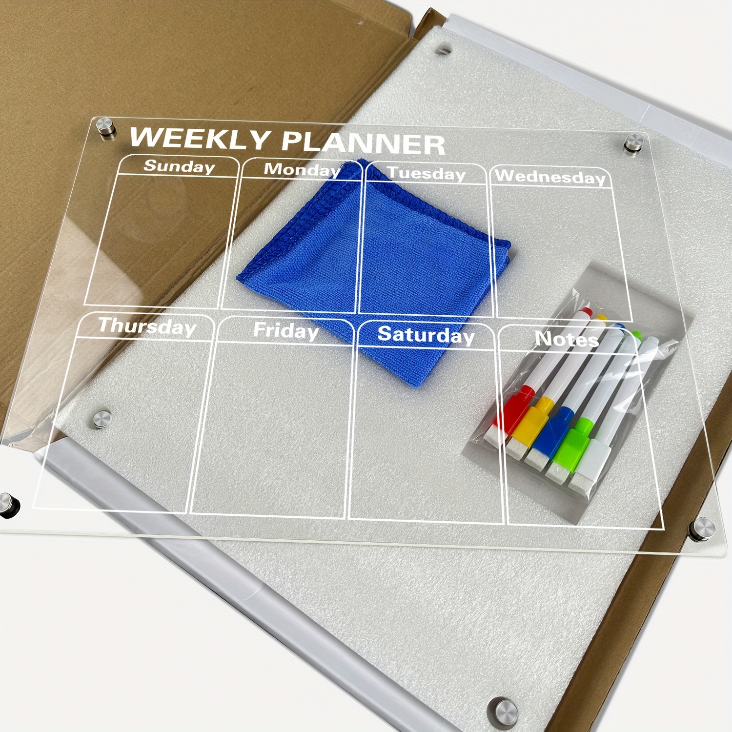 IDEATECH Planner Settimanale Magnetico Acrilico Frigo, Lavagna Magnetica  Frigo, Calendario Magnetico Frigo Planner Settimanale Magnetico Frigo con  Porta Pennarello a 5 Colori e Towel per Cancellare : : Cancelleria  e prodotti per