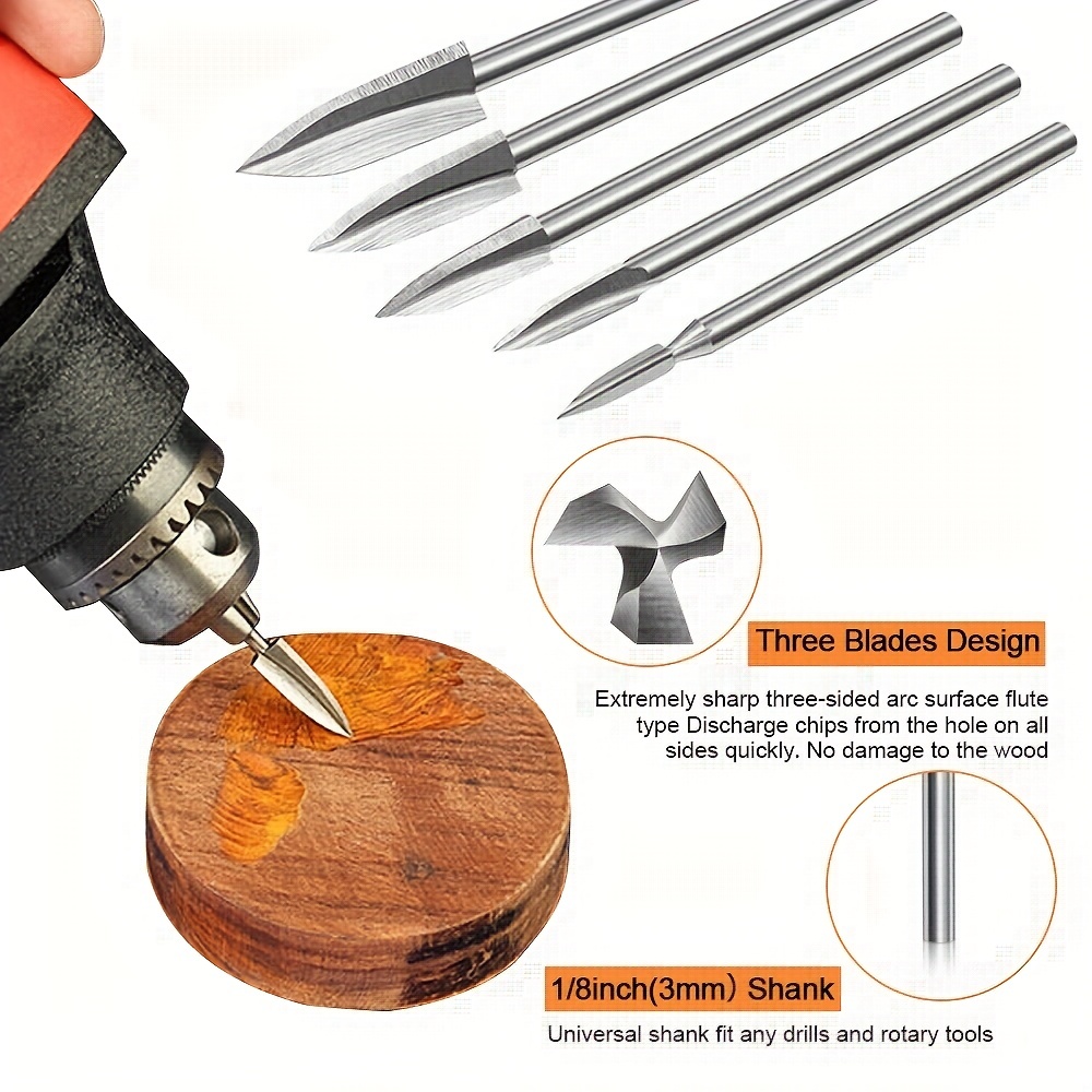 Wood Carving Drill Bits Set For Rotary Tool Wood Carving - Temu