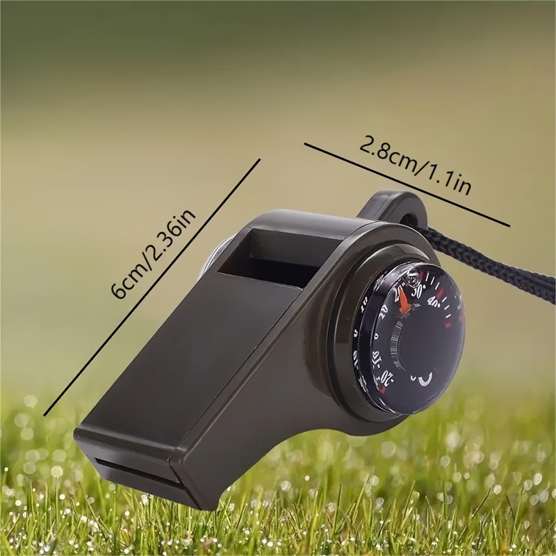 1pc Outdoor Whistle Compass Thermometer 3 In 1 Camping Hiking