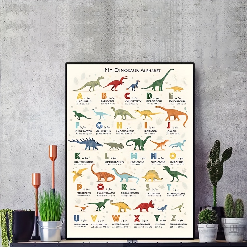 Dinosaur Poster Picture Canvas Painting Living Room Decor - Temu