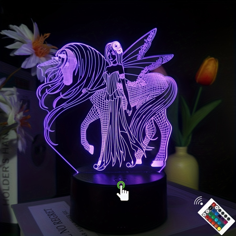 TOYANDONA Luz nocturna 3D dormitorio luces de noche búho luz niño  dormitorio luz noche caballo luz neón luz lampara de 3D ilusión lámpara  caballo