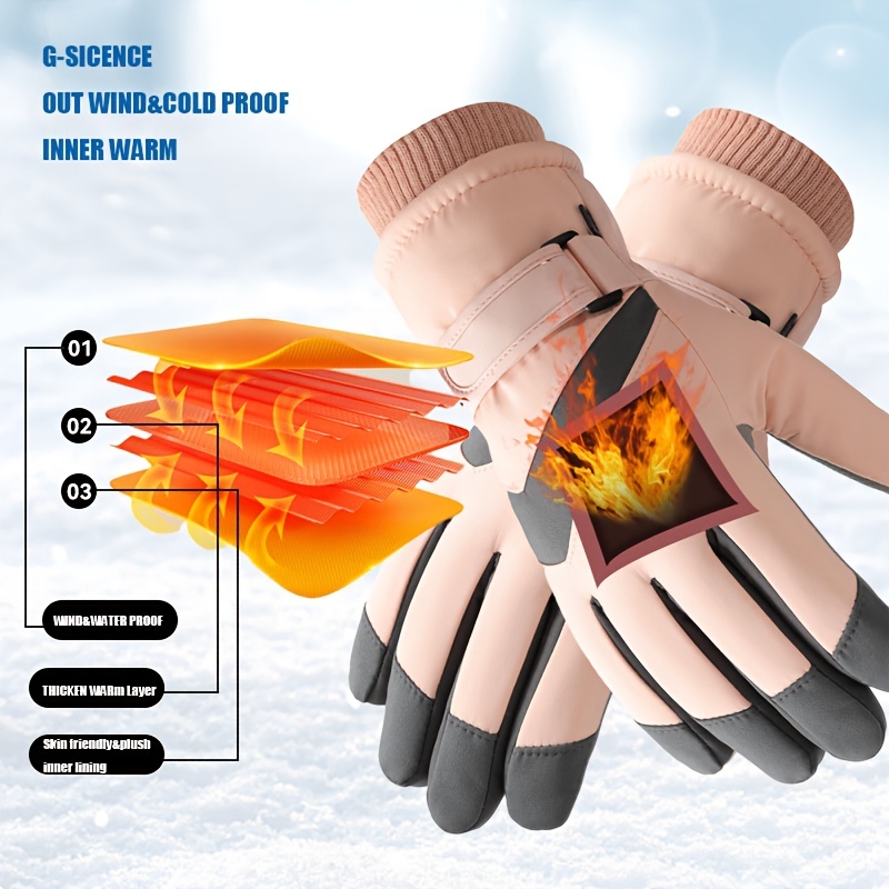 1 Paire De Gants Chauds D'hiver Pour Hommes, Gants Coupe-vent Et  Imperméables Pour Écran Tactile Pour Le Cyclisme, Le Ski Et La Randonnée -  Temu Belgium