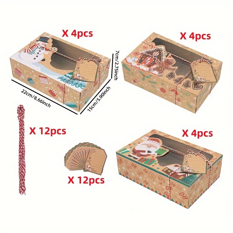 Christmas Candies Treats Boxes For Gift Giving Small Kraft - Temu