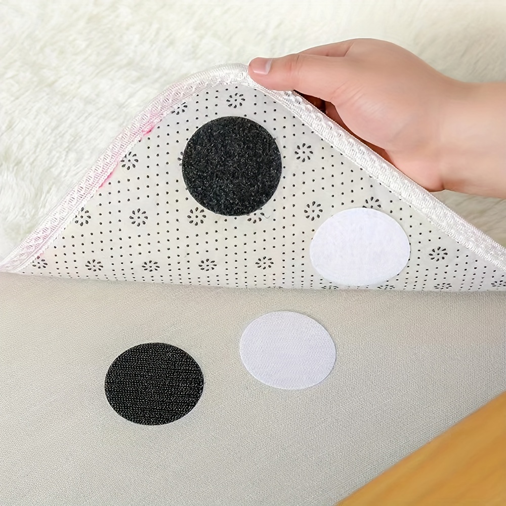 10-Pairs: Anti Curling Carpet Tape Rug Gripper Velcro | Black