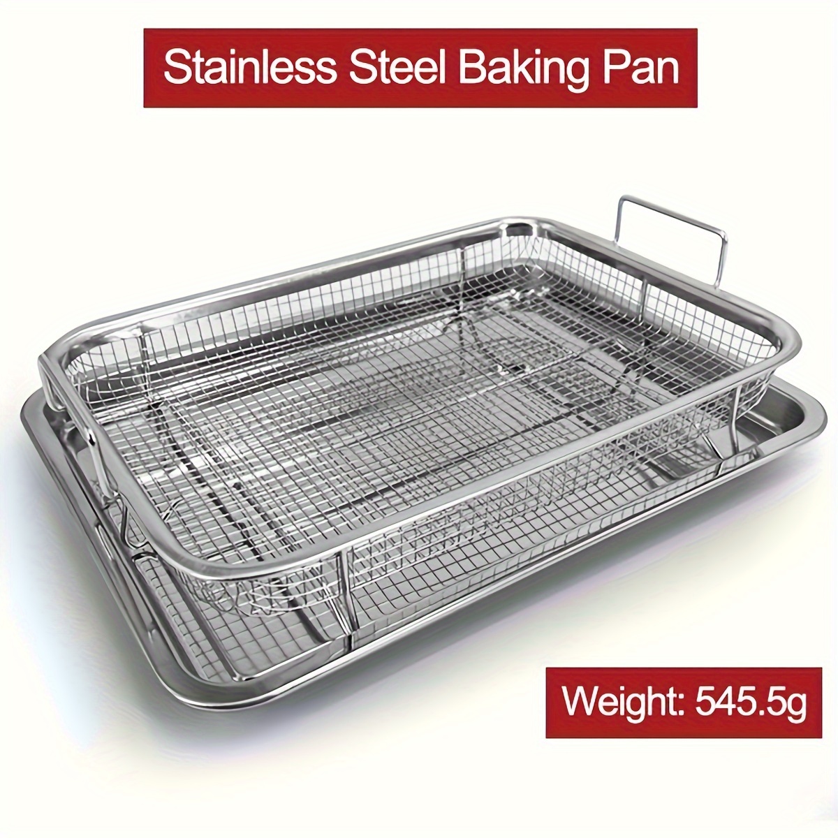 Stainless Steel Baking Sheet And Crisper Tray For Oven - Temu