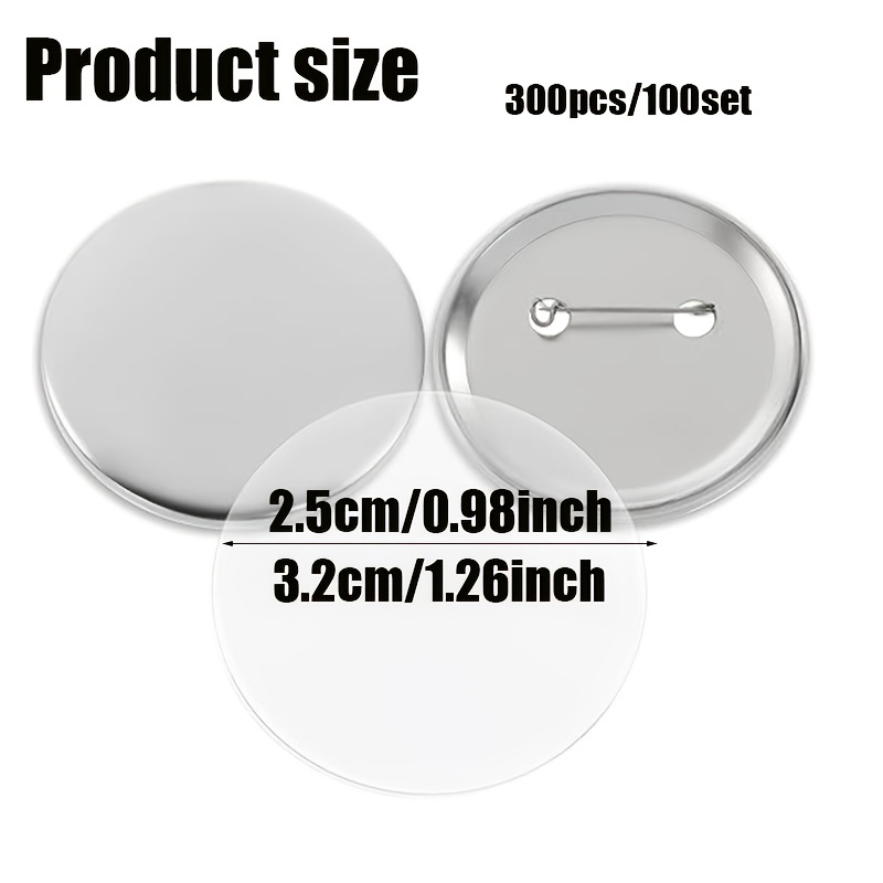 Blank Button Making Supplies Metal Button Pin Badge Kit (1.26 inch