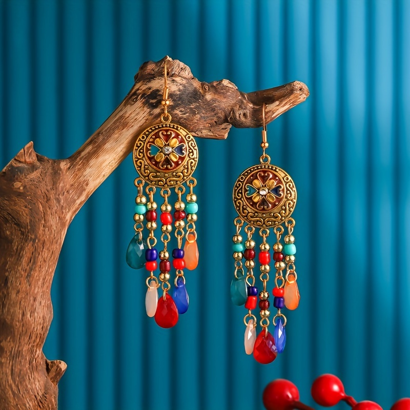 Long hot sale ethnic earrings