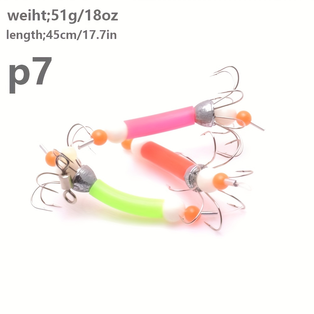 Artificial Luminous 3 Squid String Hook Fishing Equipment - Temu