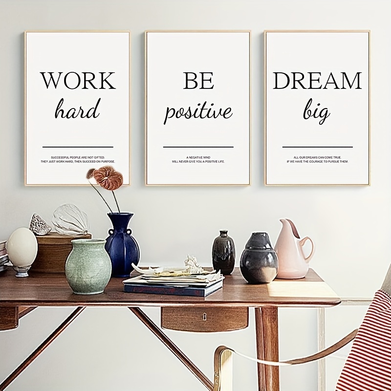 Dreams Only Work If You Do Canvas Wall Art, Motivational Wall Art,  Motivational Quotes, Dream Big, Success Quotes, Office Decor 