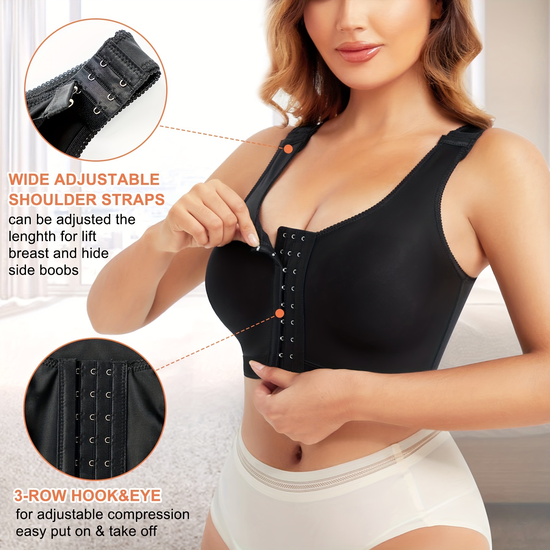 Women Back Buckle Bra Wire Free Plus Size Underwear Widened Shoulder Straps  Brasieres – the best products in the Joom Geek online store