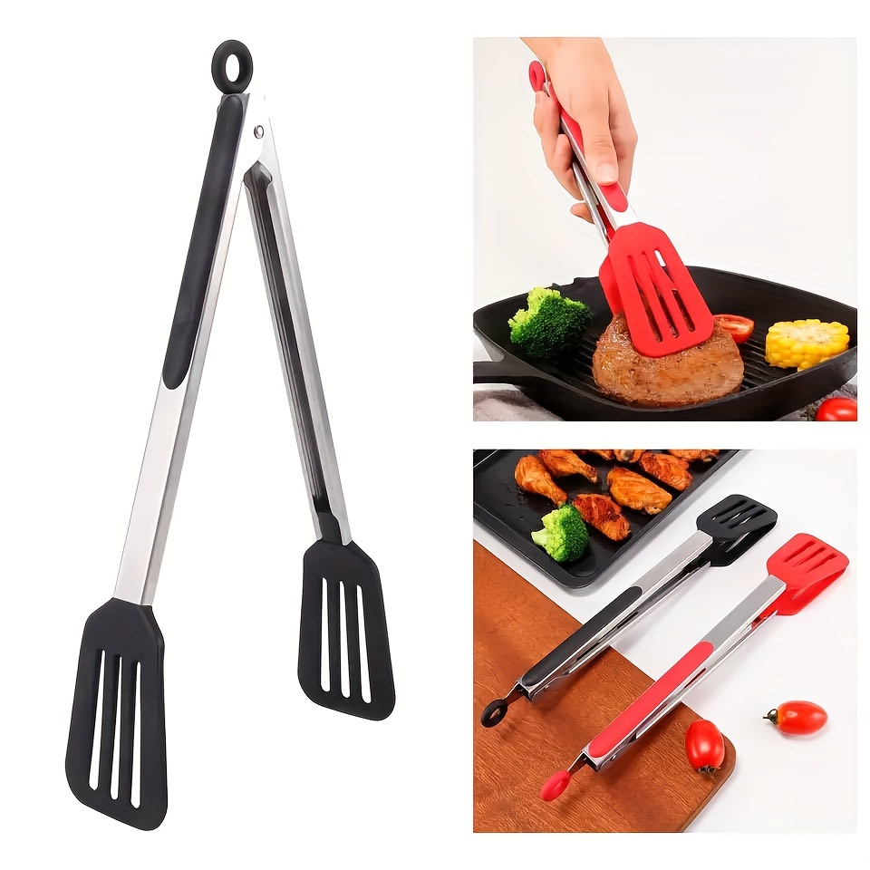 Silicone Food Tongs Stainless Steel Food Tongs Outdoor Bbq - Temu