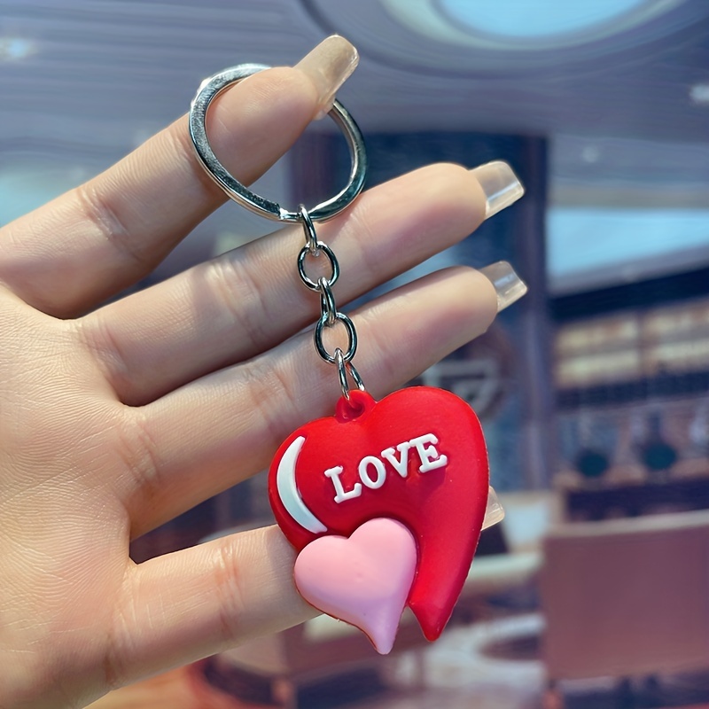 Key Tag Keychain Red Heart Love Cute Bags Lovers Men Women Gift