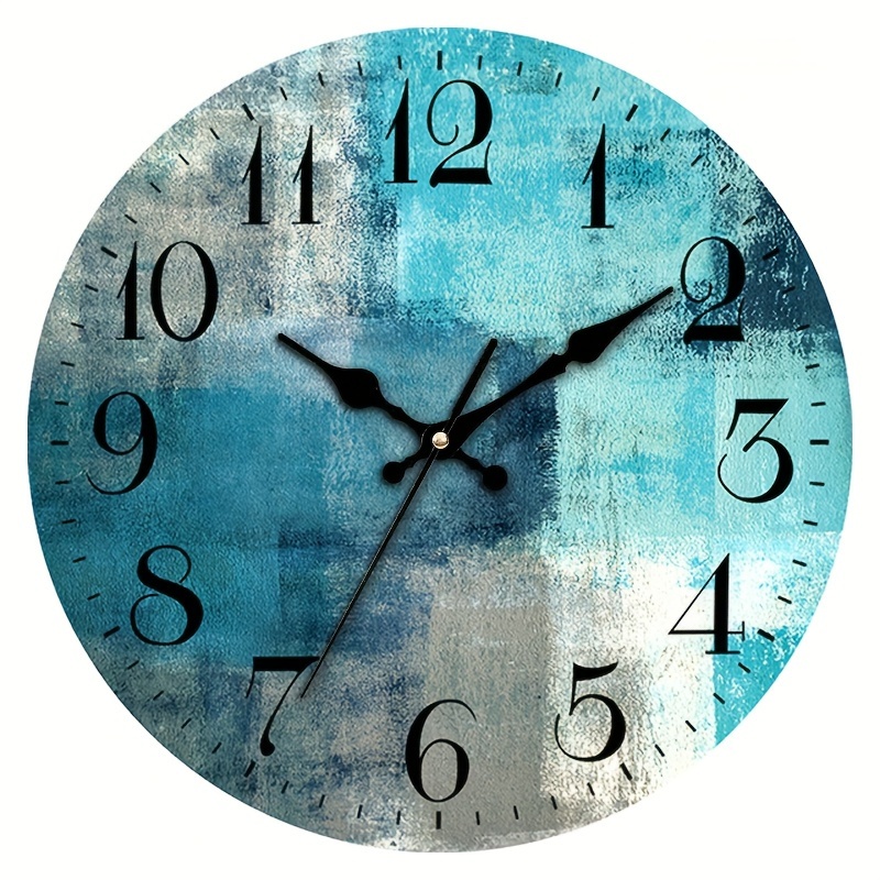 HYLANDA 12 inch Teal Wall Clock - Silent, Non-Ticking, Battery Operated, Turquoise, Decorative, Unisex