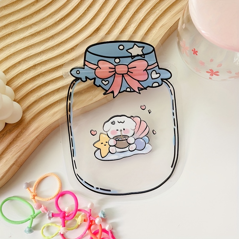 1/5pcs Transparent Plastic Packing Bag Zip Lock Storage Cartoon