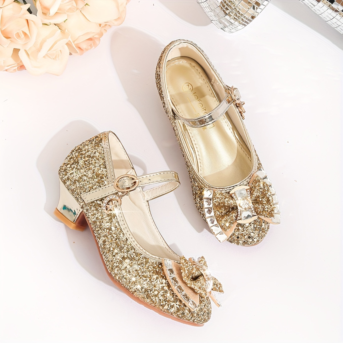 Little girls gold dress shoes sale