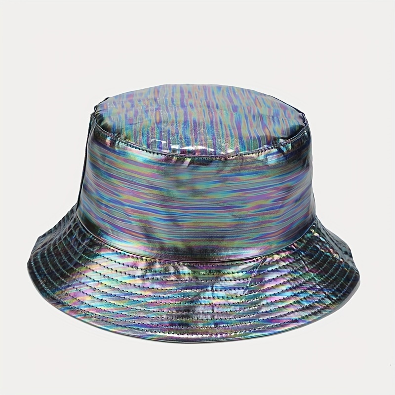 Laser Pu Metallic Bucket Hat Trendy Y2k Fisherman Hats - Temu