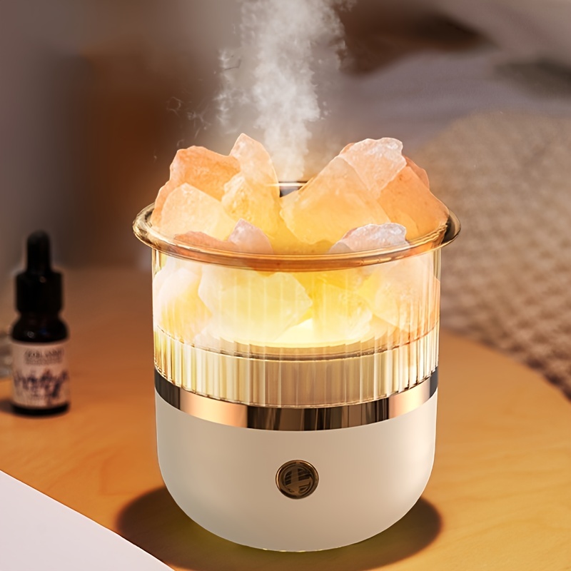 salt stone humidifier with aromatherapy and atmosphere light for office and bedroom