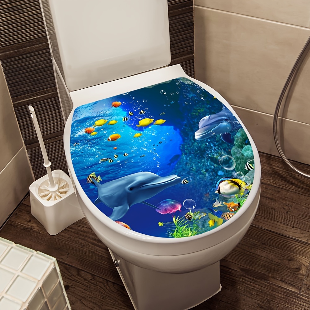 Devil Fish Toilet Sticker Glow in World Toilet Lid - Temu