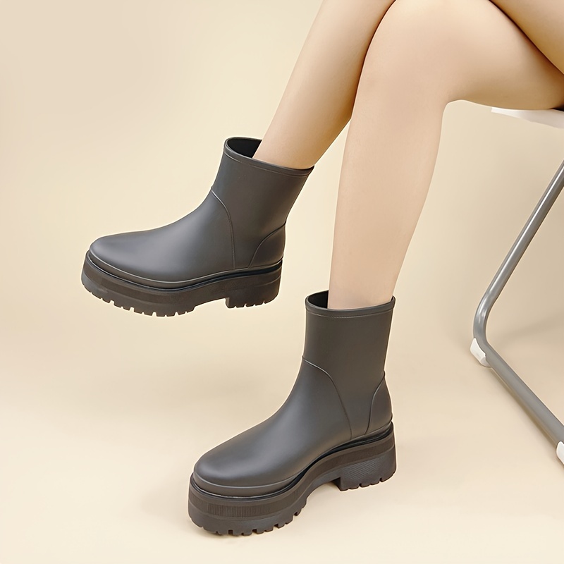 Winter Thickened Warm Women's Rain Boots Outdoor Rain Shoes - Temu