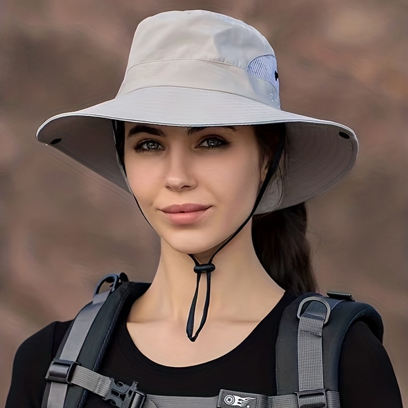 Summer Sun Hat Outdoor Drawstring Hat Breathable Uv - Temu