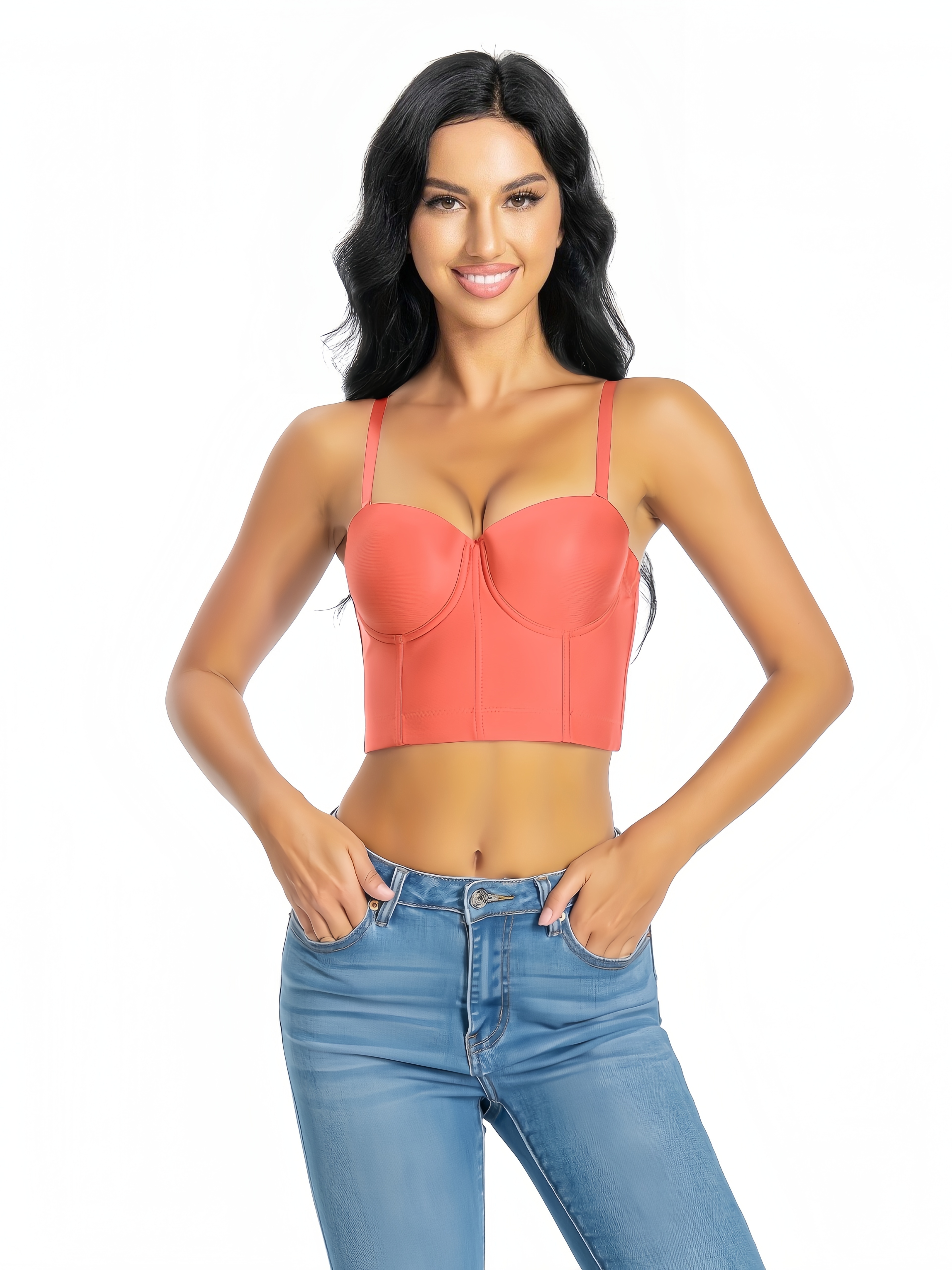 Simple Solid Corset Bra Push Slimming T shirt Bra Women's - Temu