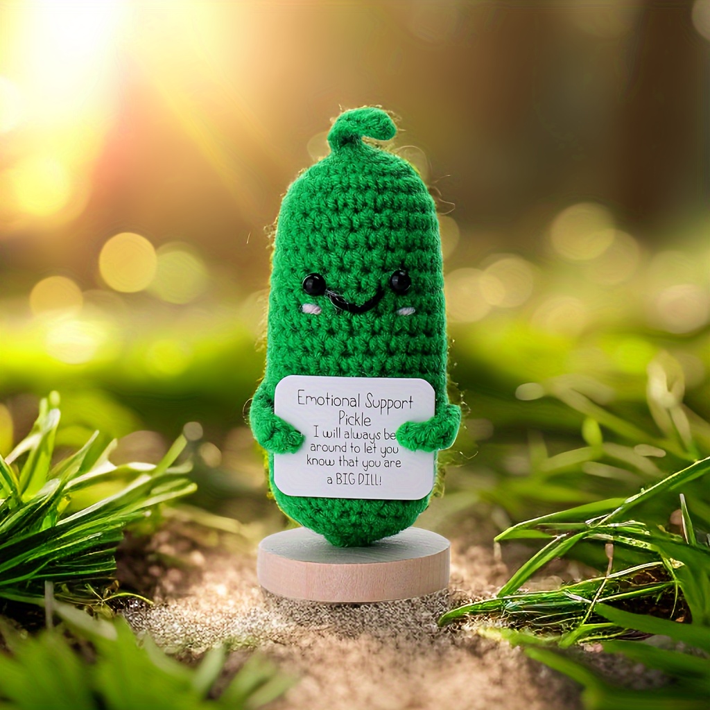Handmade Crochet Emotional Support Cucumber - Temu