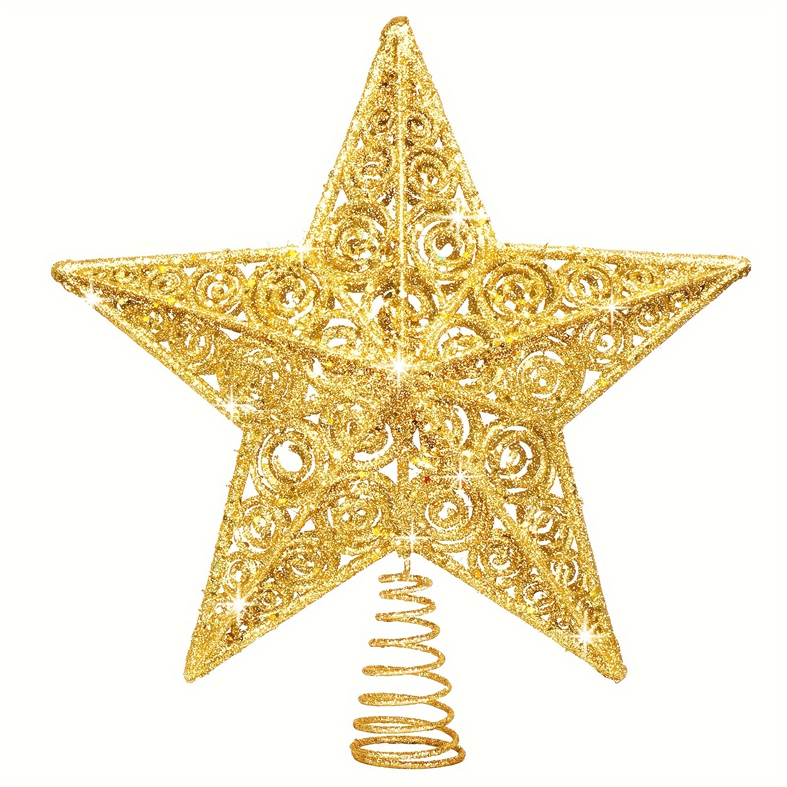 TEMU Classic Christmas Tree Topper - & Party Decor, No Power Needed