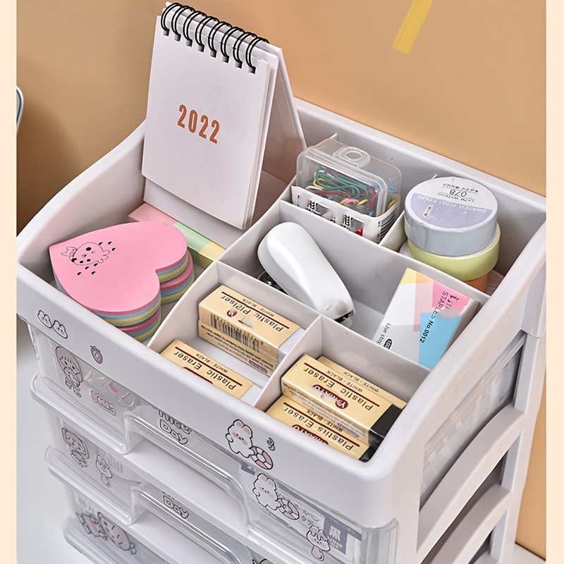 1pc Transparent Drawer Style Desktop Jewelry Organizer Box, With