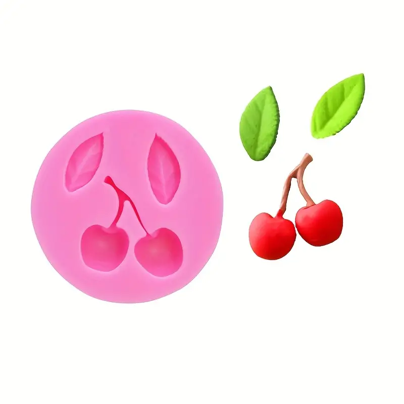 3d Silicone Strawberry Cherry Chocolate Mold For Diy Cake - Temu