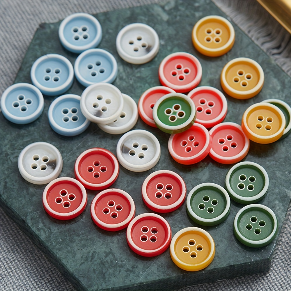 Round Color Buttons Wooden Buttons Fashionable And Cute Diy - Temu