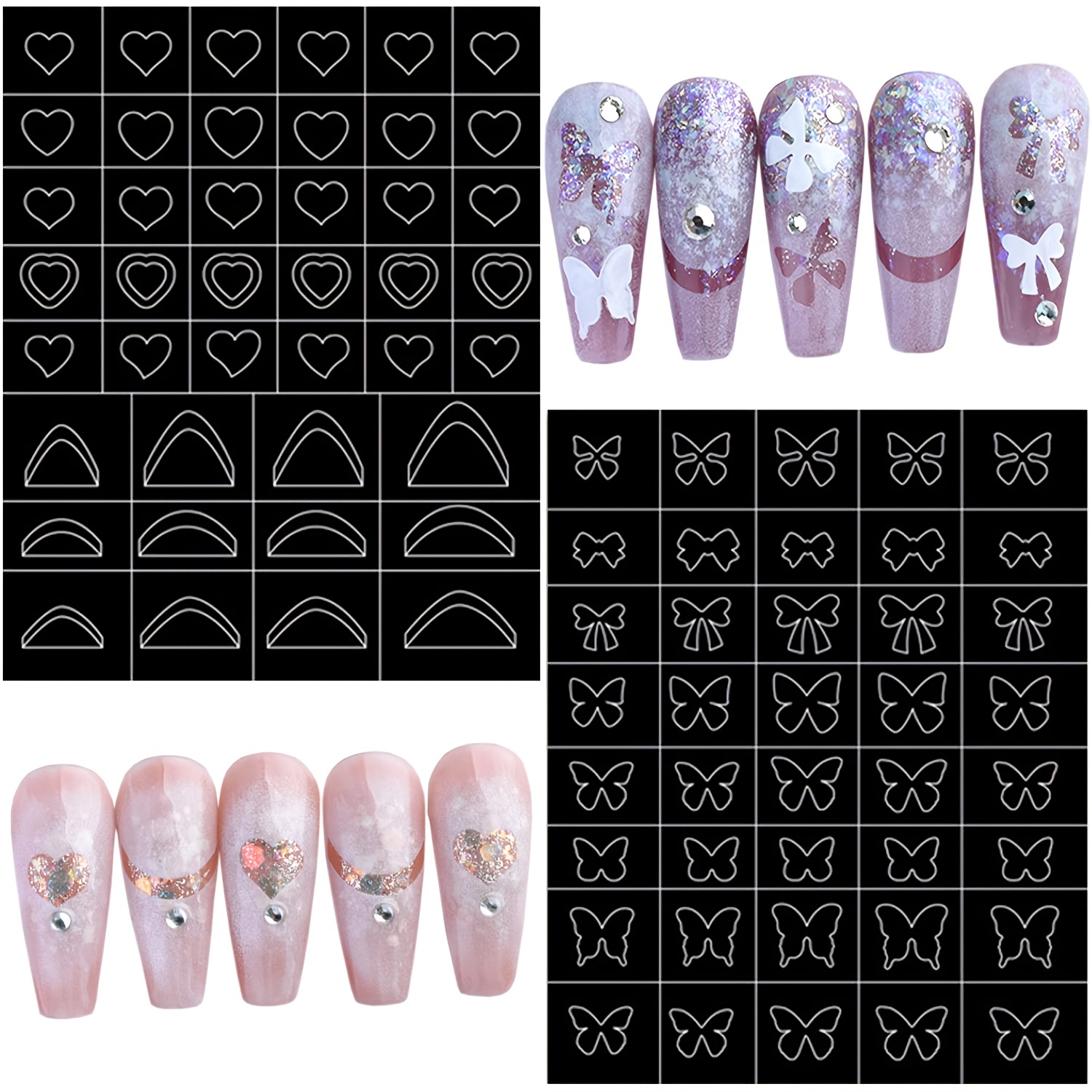 Airbrush Stencils Nail Stickers Heart Cross Butterfly Flower - Temu